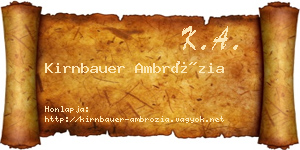 Kirnbauer Ambrózia névjegykártya